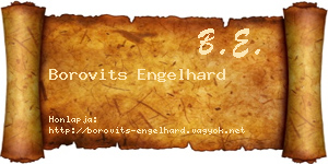 Borovits Engelhard névjegykártya